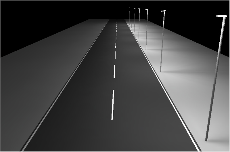 橫向道路照明“陰影（yǐng）”示意圖